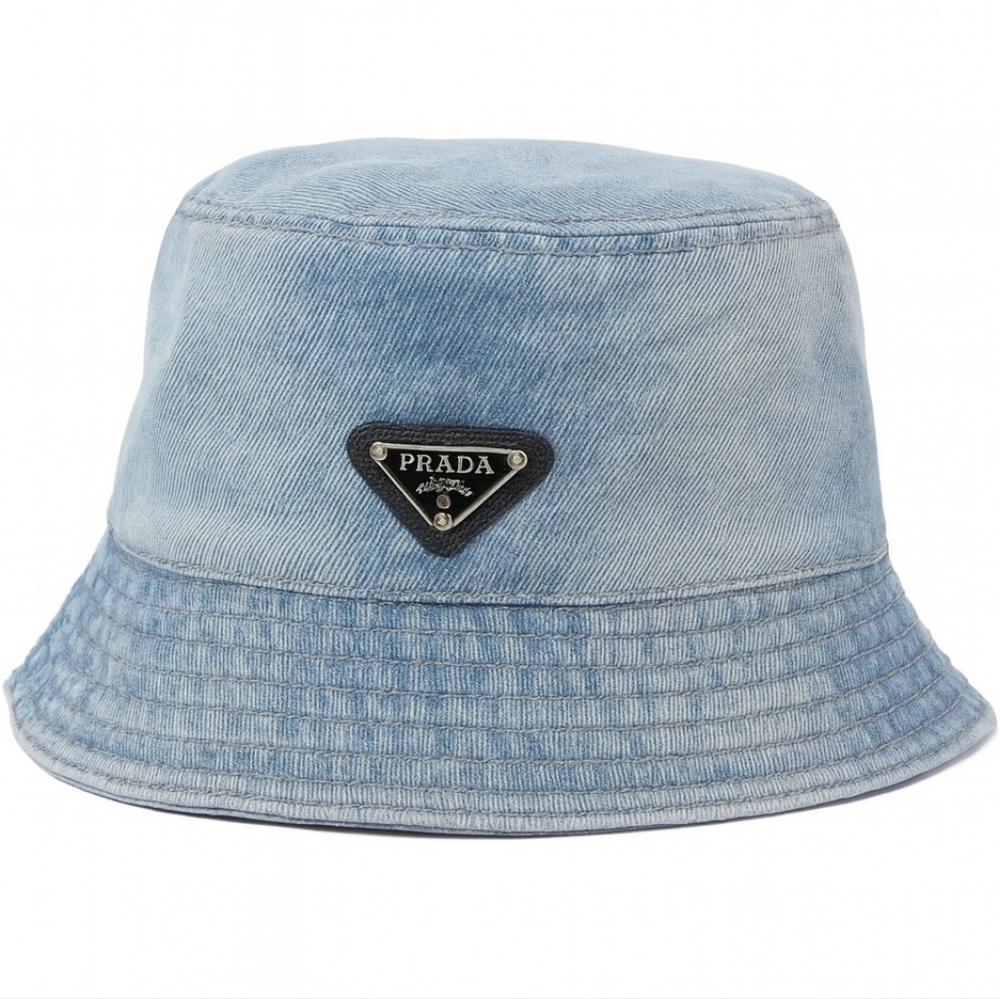 Prada Light Blue Denim Bucket Hat